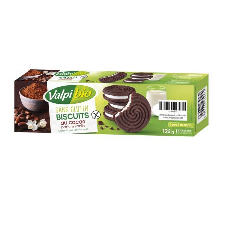 VALPIBIO - Biscuits cacaotés-vanille BIO (125 g) lppr 1.59e