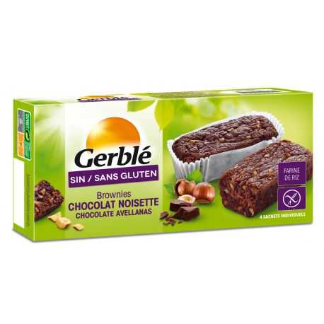 Brownies choco-noisette sans gluten X4 - GERBLE (150g) lppr 1.91€