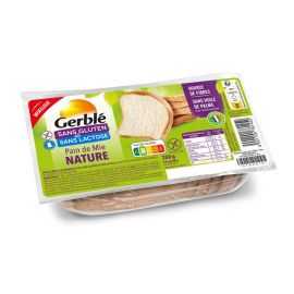 Pain de mie nature sans gluten - GERBLE (350g) cpam 1.68e
