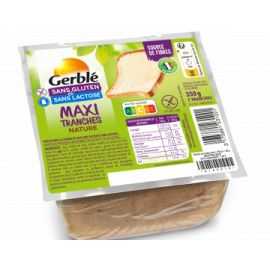 Pain de mie MAXI moelleux-nature sans gluten - GERBLE (350g) cpam 1.68e