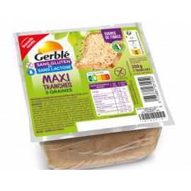 Pain de mie MAXI moelleux-graines sans gluten - GERBLE (350g) cpam 1.68e