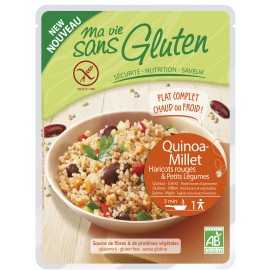 Plat sans gluten quinoa-millet-haricots rouges-légumes BIO - MA-VIE-SG (220g)