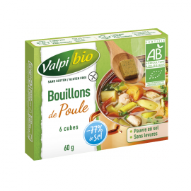 Cubes de bouillon de poule sans gluten X6 BIO - VALPIBIO (60g)